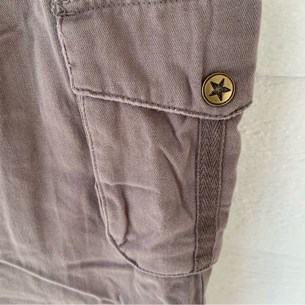 Da-Nang Cotton Cargo Pants S Wide Leg Grey TWW506 Drawstring Hem - Picture 3 of 7